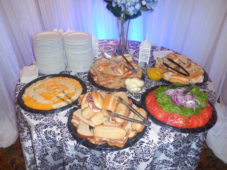 A luncheon spread awaits for the celebration.